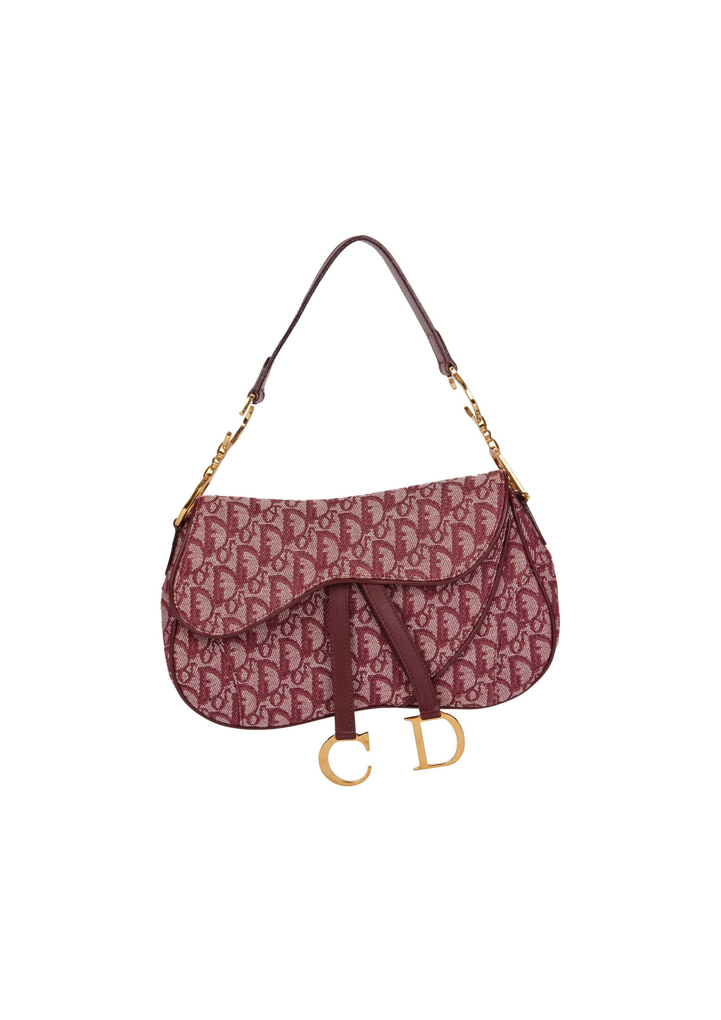 DIOR BORDEAUX DOUBLE SADDLE BAG