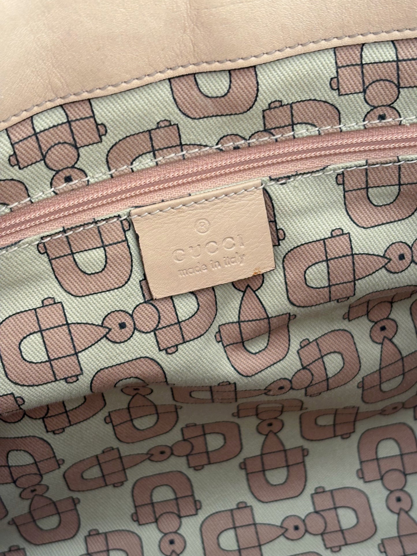 GUCCI PINK LEATHER GUCCISSIMA ABBEY D RING BAG