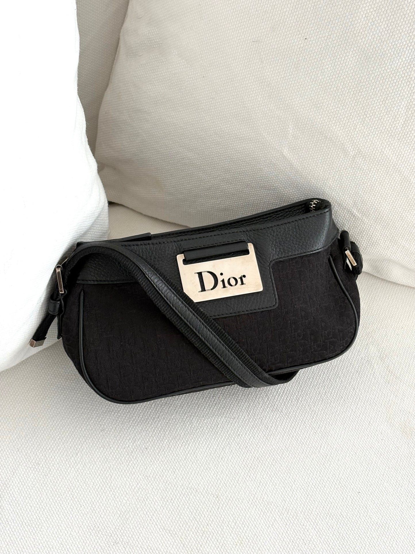 DIOR MONOGRAM CANVAS COLUMBUS SHOULDER BAG