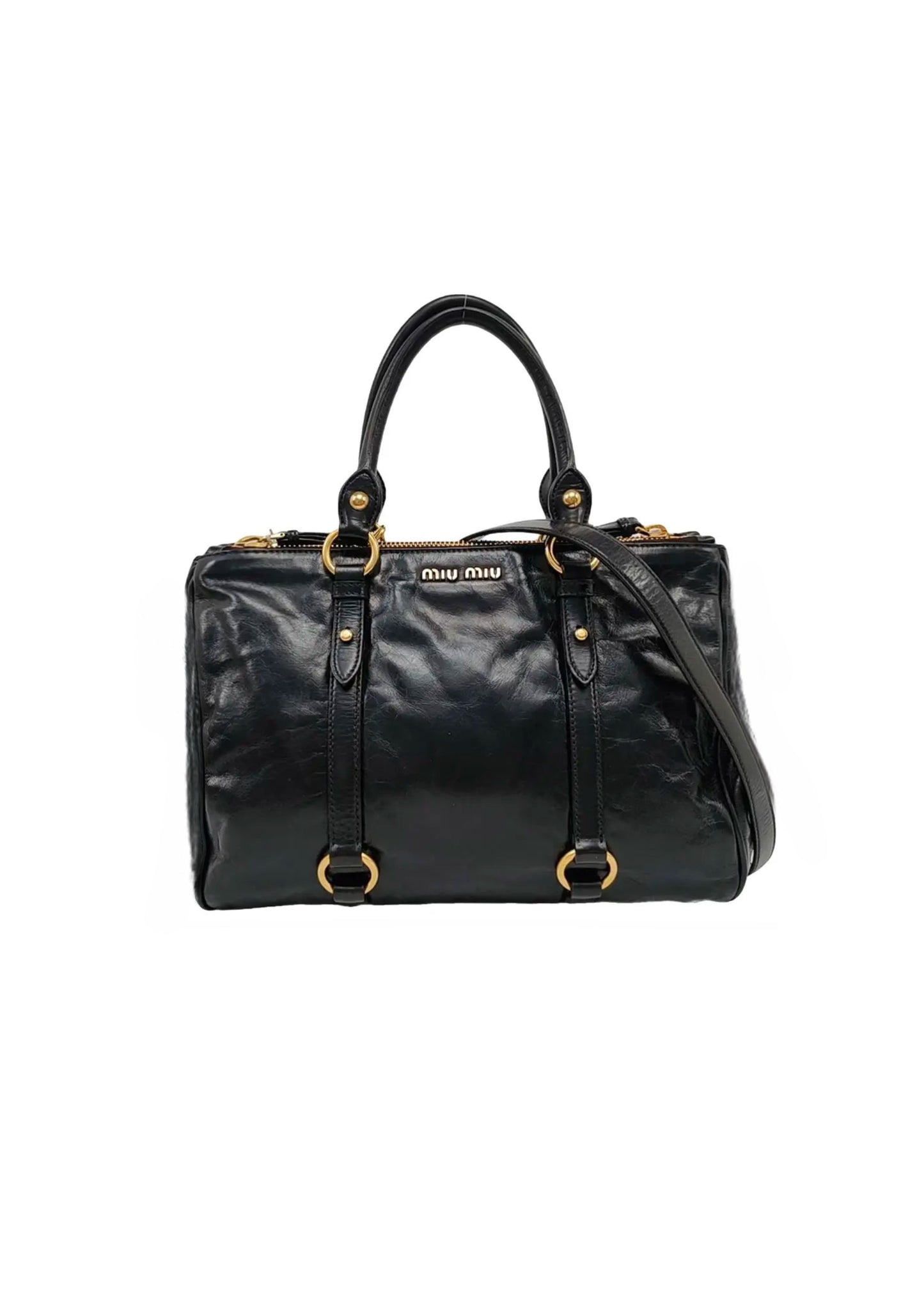 MIU MIU VITELLO LUX TWO WAY TOTE BAG