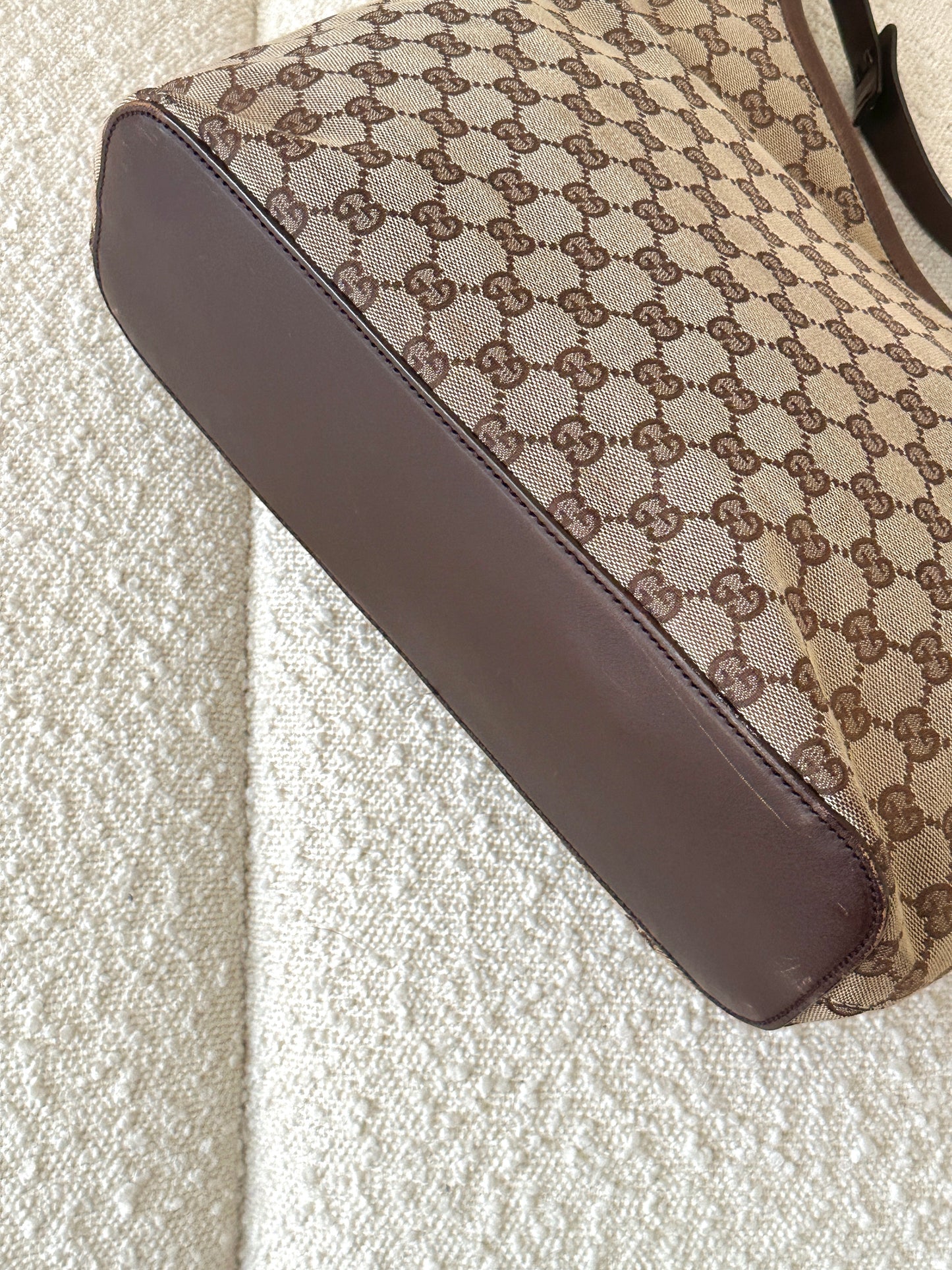 GUCCI MONOGRAM CANVAS HOBO BAG