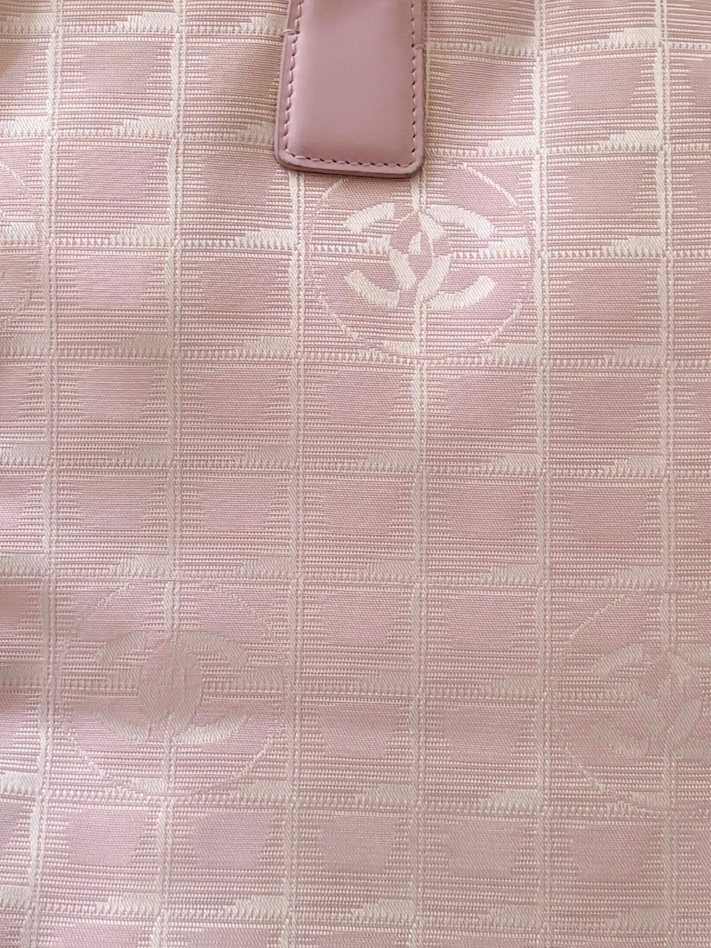 CHANEL PINK TRAVEL LINE NYLON TOTE BAG