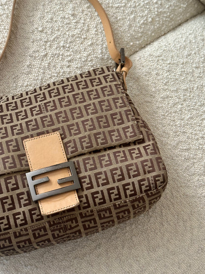 FENDI ZUCCHINO MAMMA BAGUETTE SHOULDER BAG