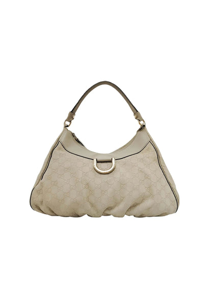 GUCCI BEIGE GUCCISSIMA ABBEY D RING BAG