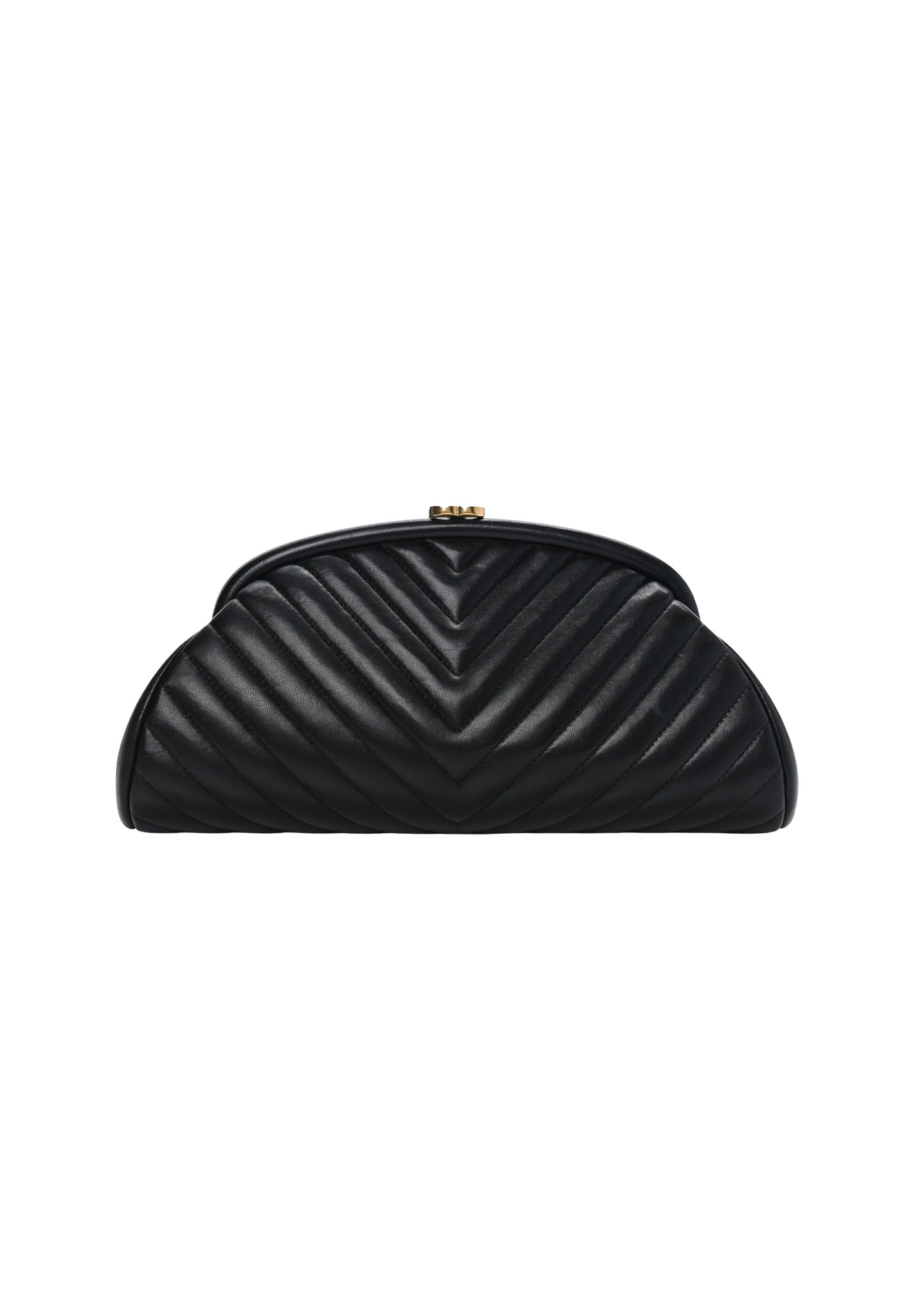 CHANEL LAMBSKIN CHEVRON QUILTED CLUTCH
