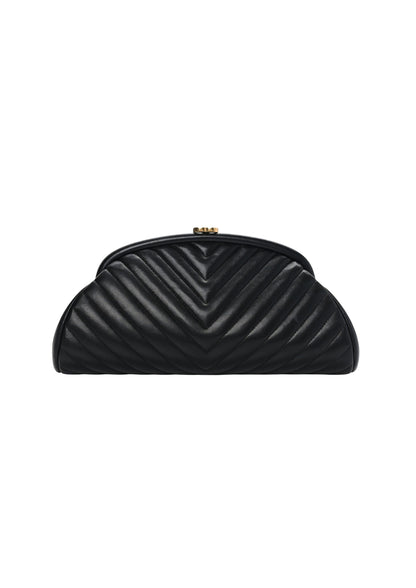 CHANEL LAMBSKIN CHEVRON QUILTED CLUTCH