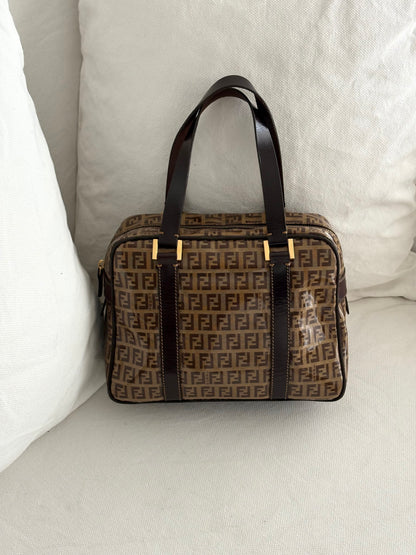 FENDI ZUCCHINO PATENT TOP HANDLE BAG