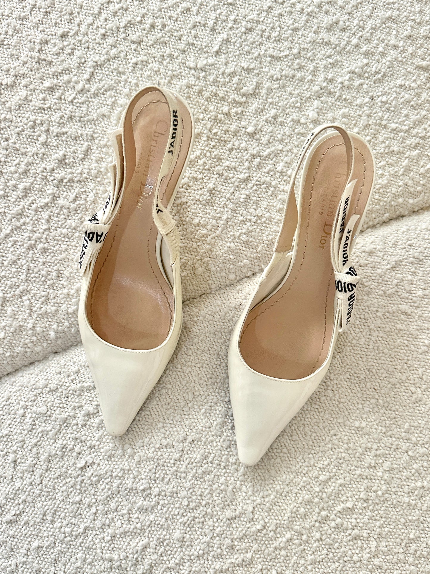 DIOR J’ADIOR PATENT CALFSKIN SLINGBACK HEELS