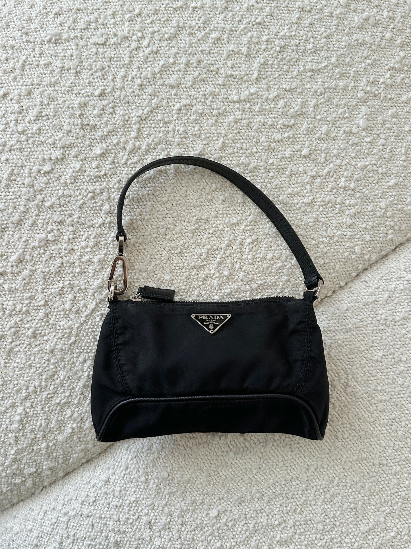 PRADA NYLON MINI CLIP TESSUTO POCHETTE
