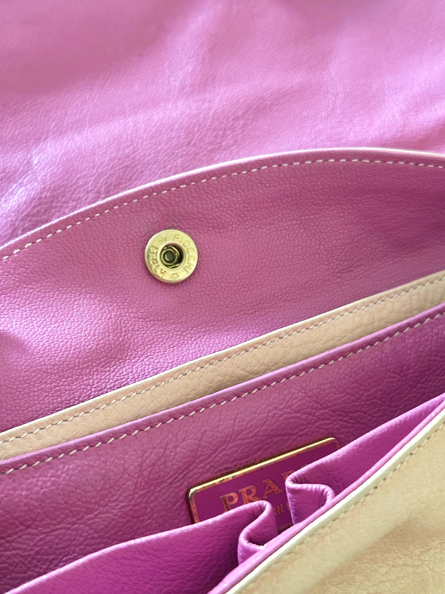 PRADA SOUND LOCK LEATHER SHOULDER BAG