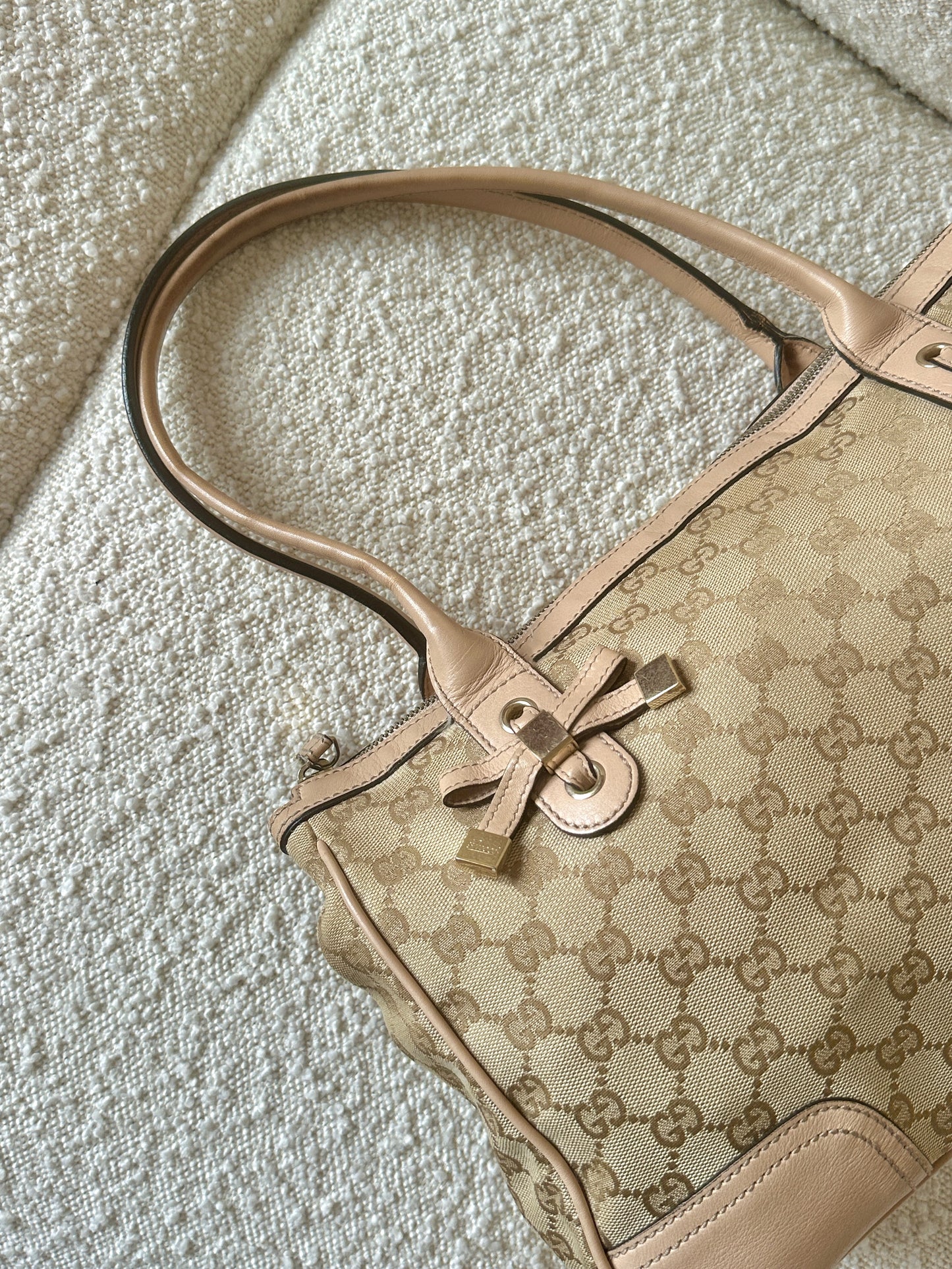 GUCCI PRINCY RIBBON GUCCISSIMA TOTE BAG