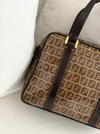 FENDI ZUCCHINO PATENT TOP HANDLE BAG