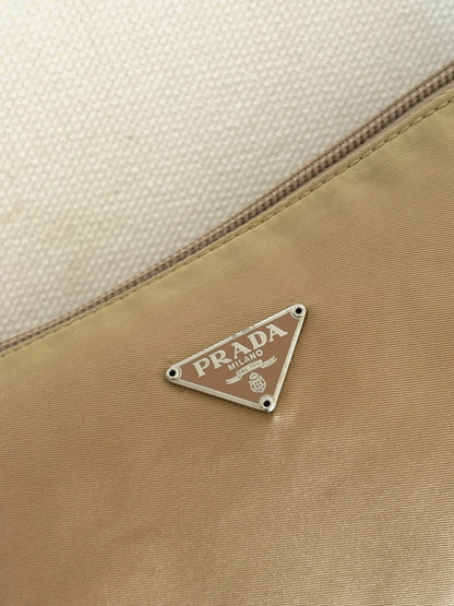 BEIGE NYLON MINI SHOULDER BAG
