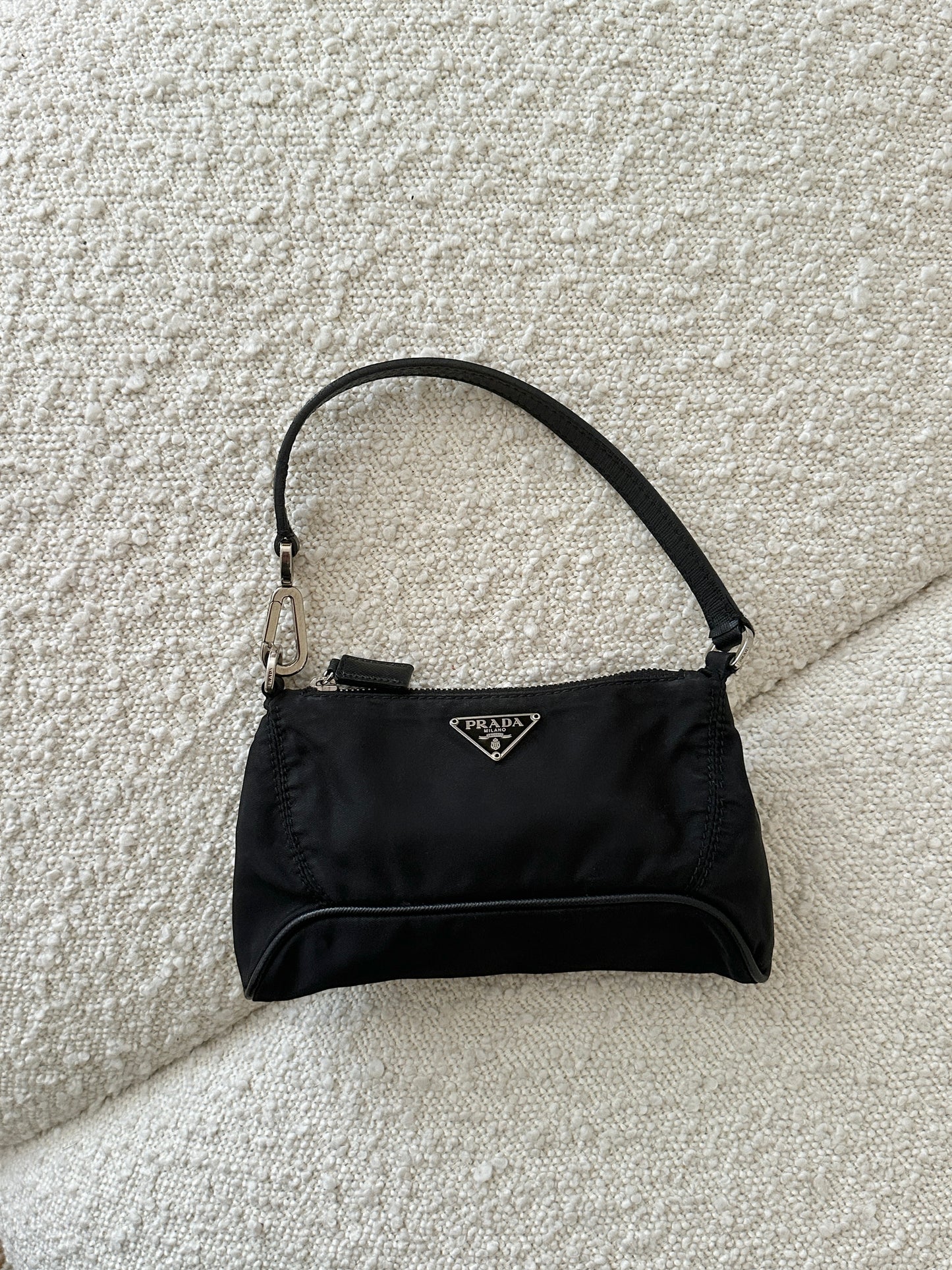 PRADA NYLON MINI CLIP TESSUTO POCHETTE