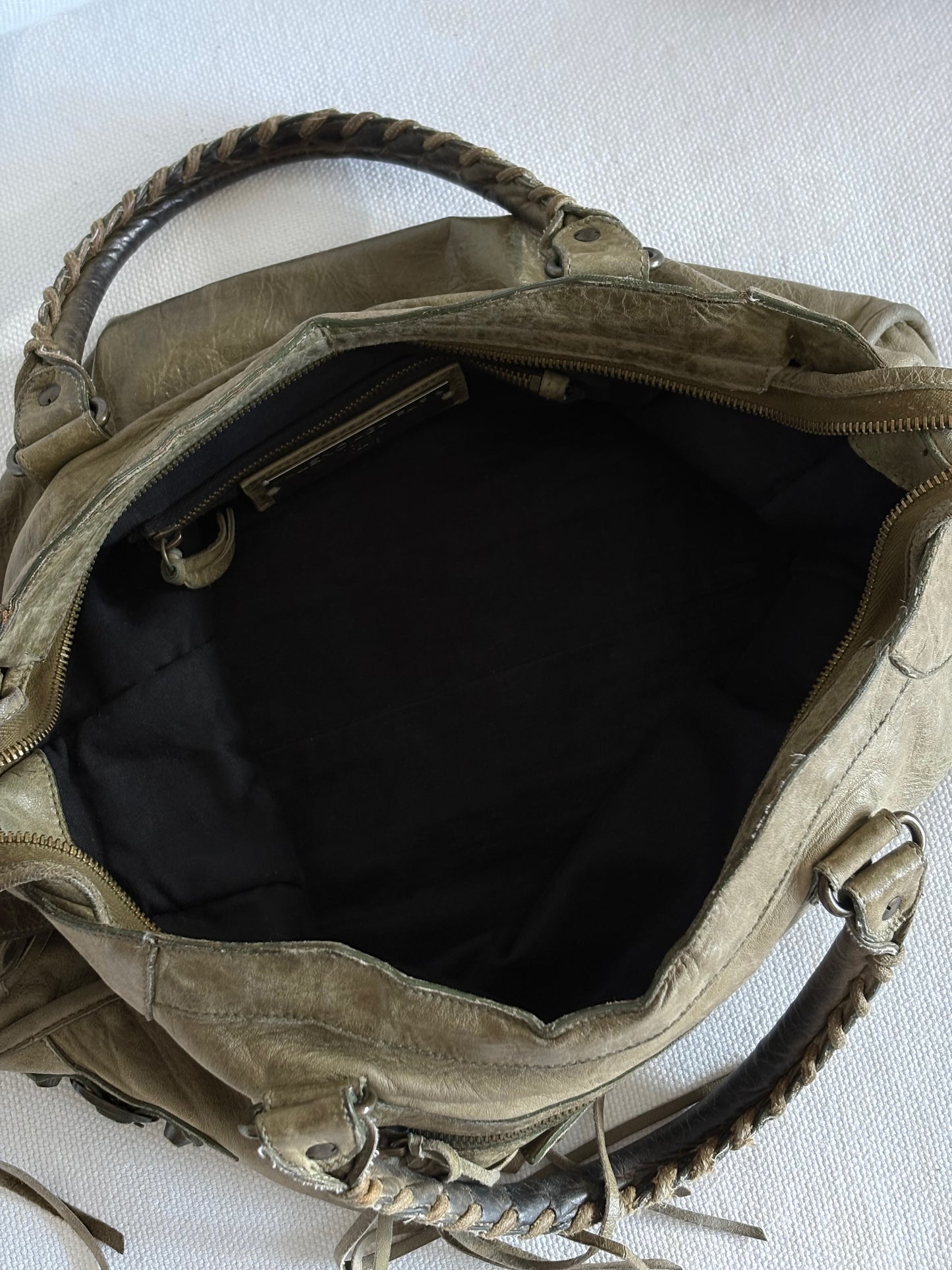 BALENCIAGA KHAKI LE CITY TOTE BAG