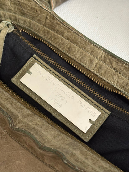 BALENCIAGA KHAKI LE CITY TOTE BAG