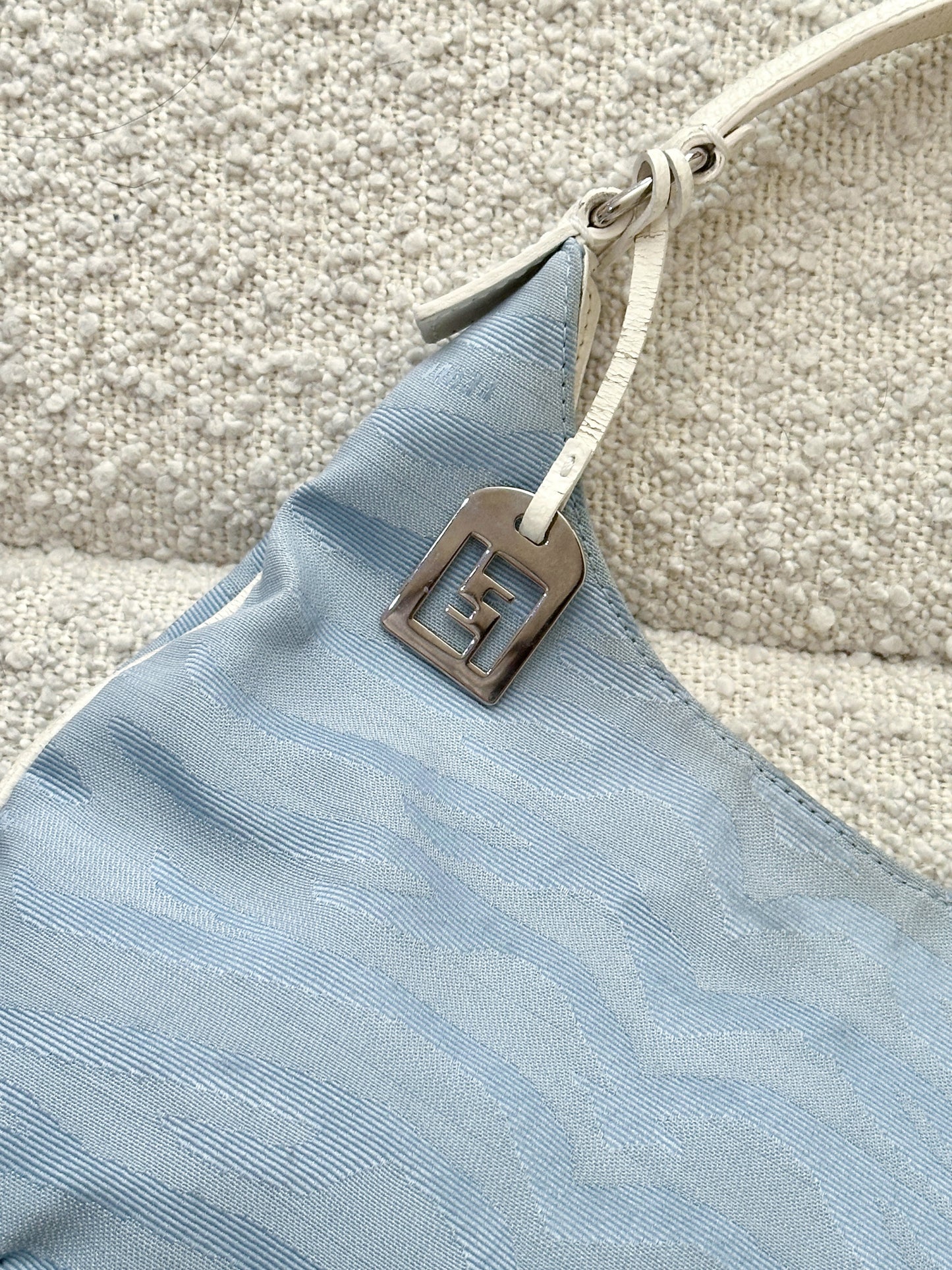 FENDI BABY BLUE OYSTER SHOULDER BAG