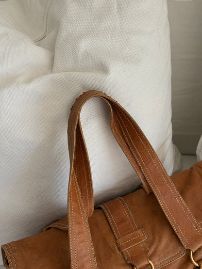 ARCHIVE CAMEL LEATHER LOCK SHOULDER BAG