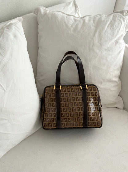 FENDI ZUCCHINO PATENT TOP HANDLE BAG