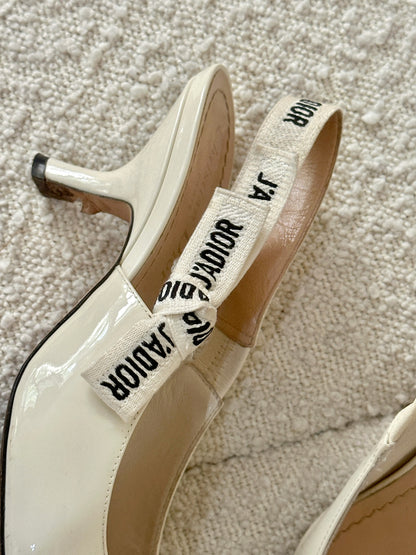DIOR J’ADIOR PATENT CALFSKIN SLINGBACK HEELS