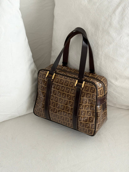 FENDI ZUCCHINO PATENT TOP HANDLE BAG