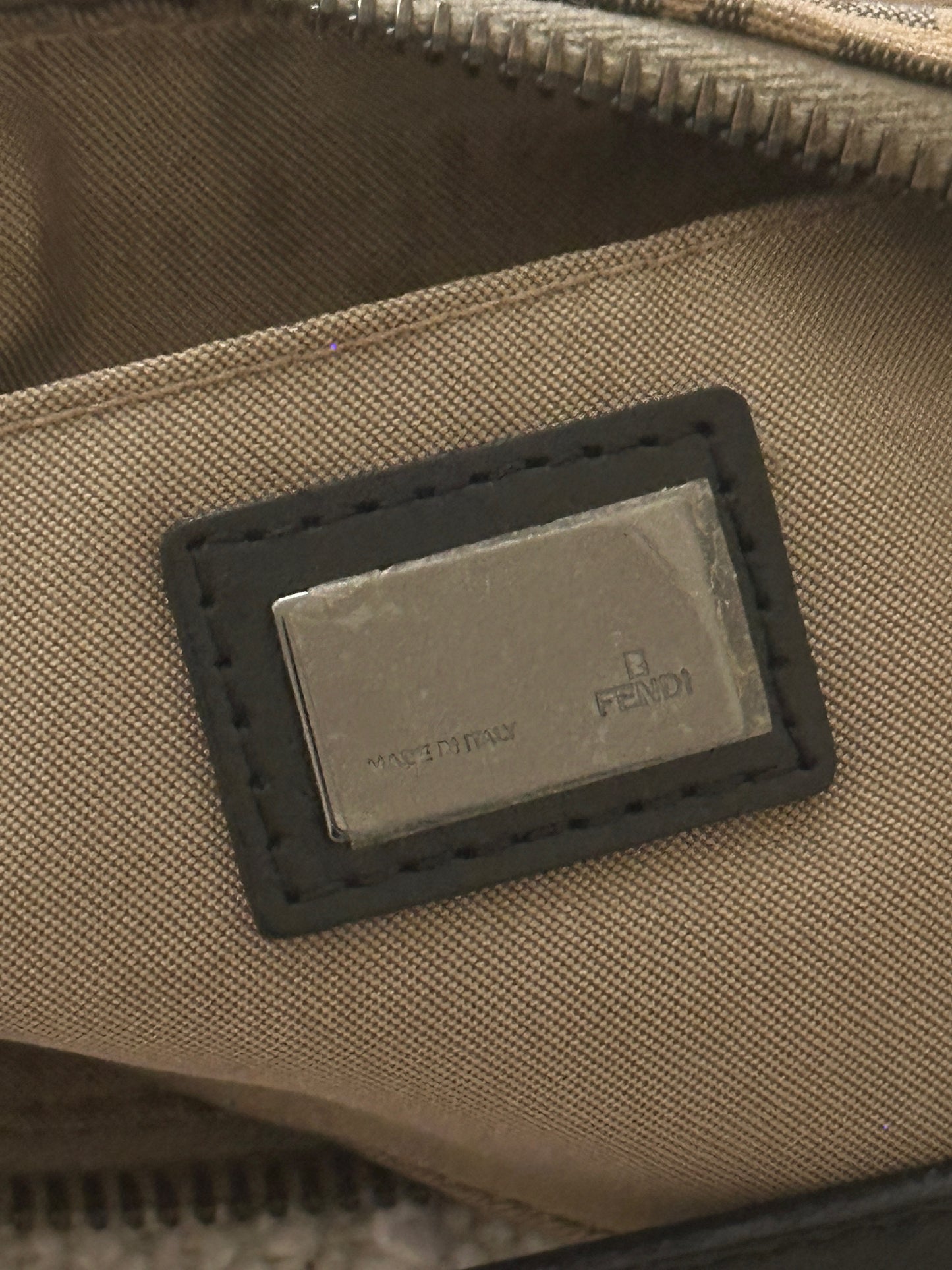 FENDI BEIGE ZUCCA MONOGRAM POCHETTE