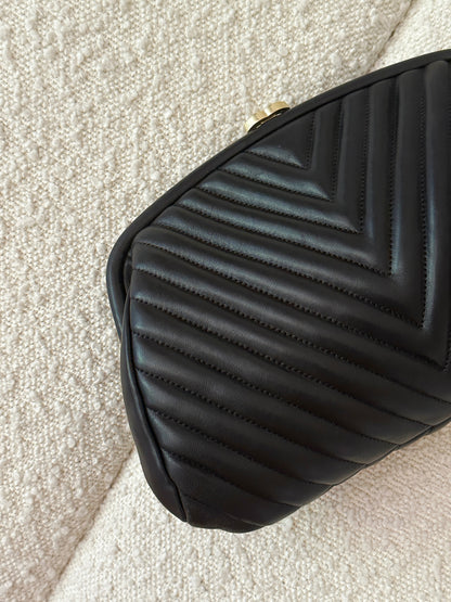 CHANEL LAMBSKIN CHEVRON QUILTED CLUTCH