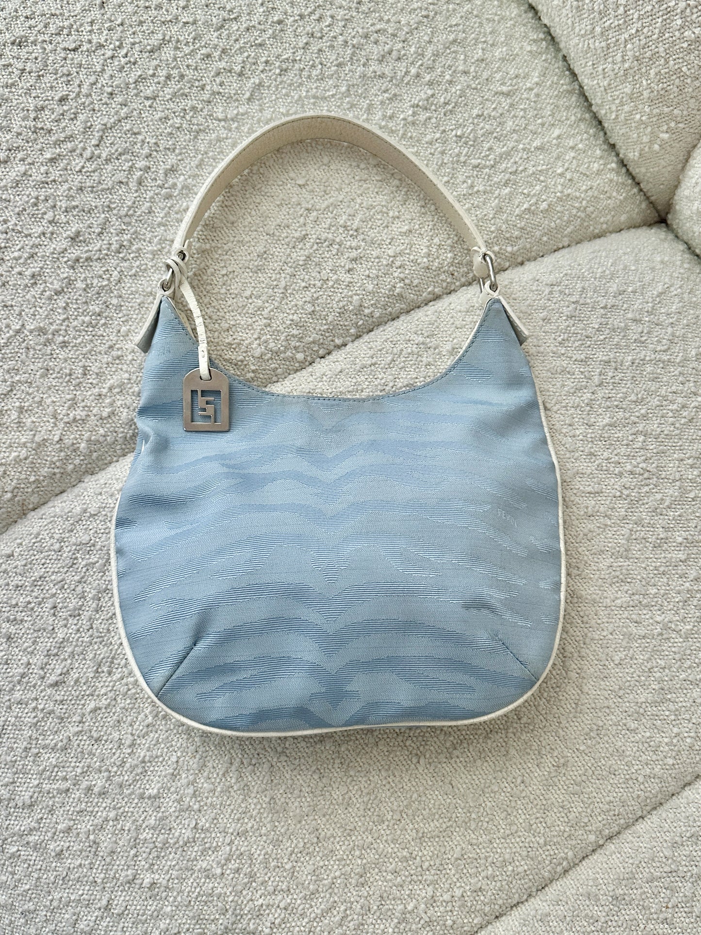 FENDI BABY BLUE OYSTER SHOULDER BAG