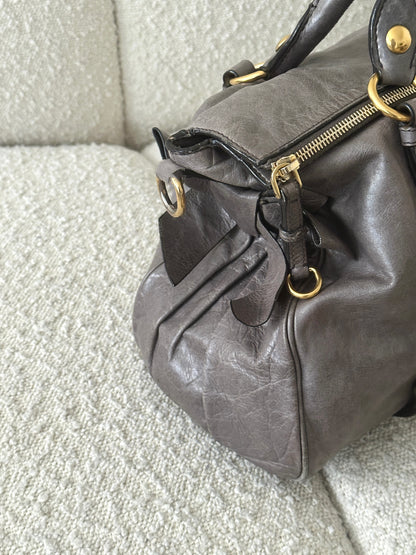 MIU MIU VITELLO BOW LEATHER TOTE BAG