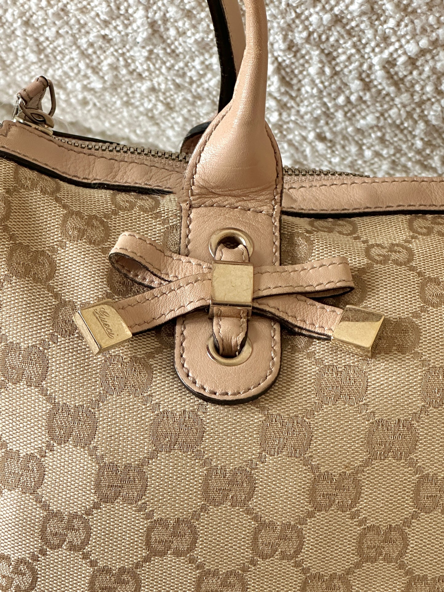 GUCCI PRINCY RIBBON GUCCISSIMA TOTE BAG