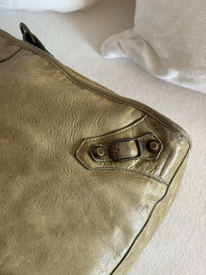 BALENCIAGA KHAKI LE CITY TOTE BAG