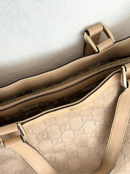 GUCCI PINK LEATHER GUCCISSIMA ABBEY D RING BAG