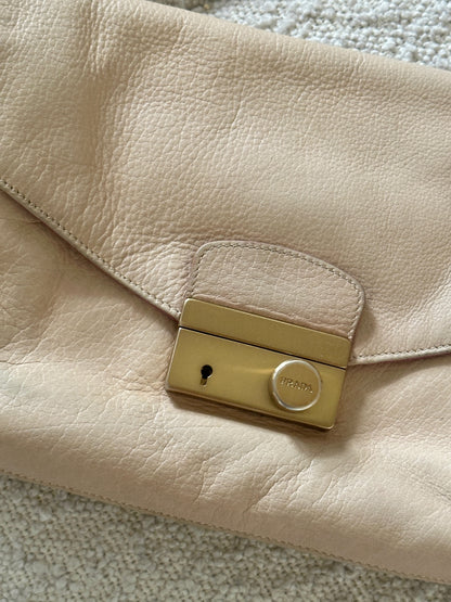 PRADA SOUND LOCK LEATHER SHOULDER BAG