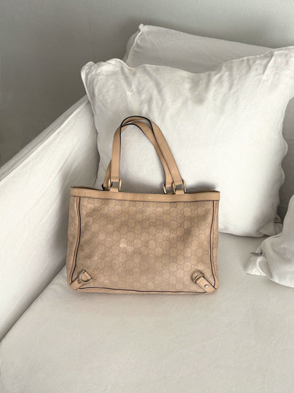 GUCCI PINK LEATHER GUCCISSIMA ABBEY D RING BAG