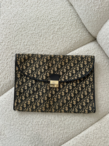 DIOR 30 MONTAIGNE NAVY OBLIQUE JACQUARD CLUTCH