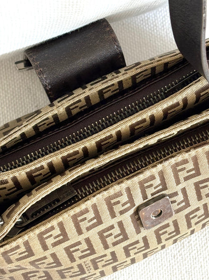 FENDI ZUCCA MINI MAMMA BAGUETTE SHOULDER BAG