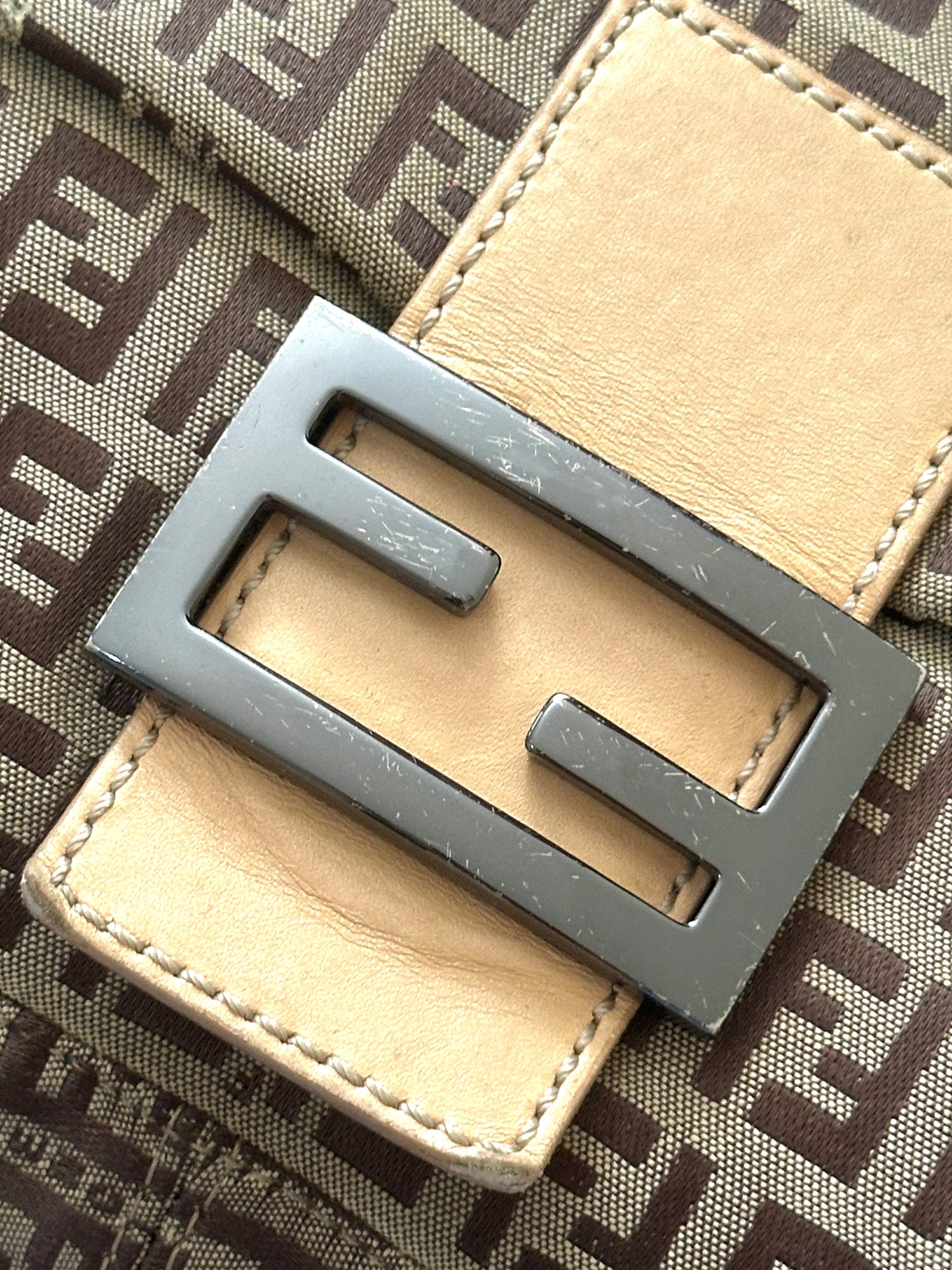 FENDI ZUCCHINO MAMMA BAGUETTE SHOULDER BAG