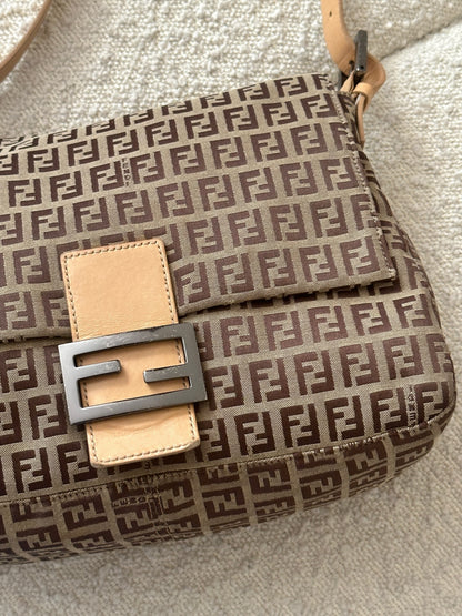 FENDI ZUCCHINO MAMMA BAGUETTE SHOULDER BAG