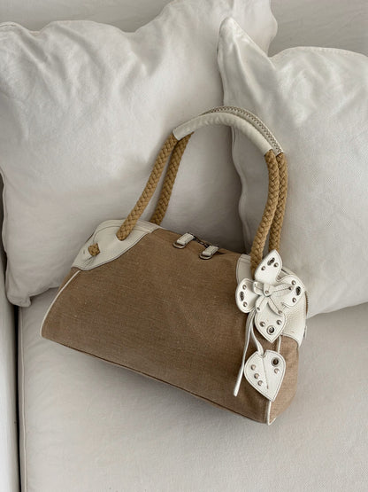 MIU MIU ARCHIVE FLOWER LEATHER SHOULDER BAG