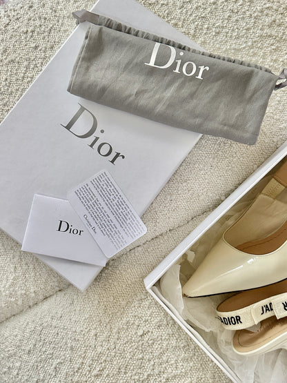 DIOR J’ADIOR PATENT CALFSKIN SLINGBACK HEELS