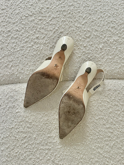 DIOR J’ADIOR PATENT CALFSKIN SLINGBACK HEELS