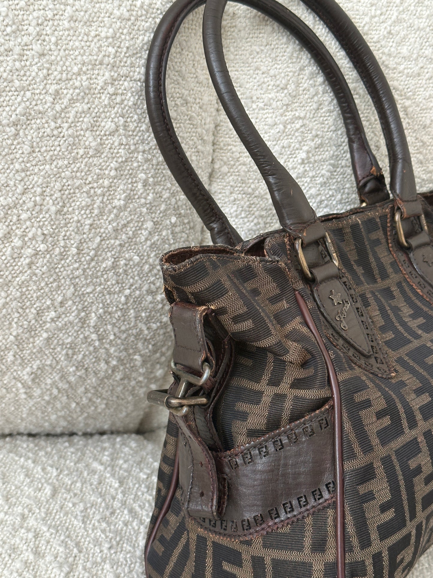 FENDI ETNICO ZUCCA CANVAS TOTE BAG