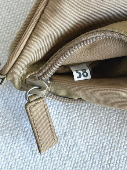 BEIGE NYLON MINI SHOULDER BAG