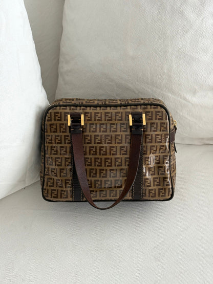 FENDI ZUCCHINO PATENT TOP HANDLE BAG