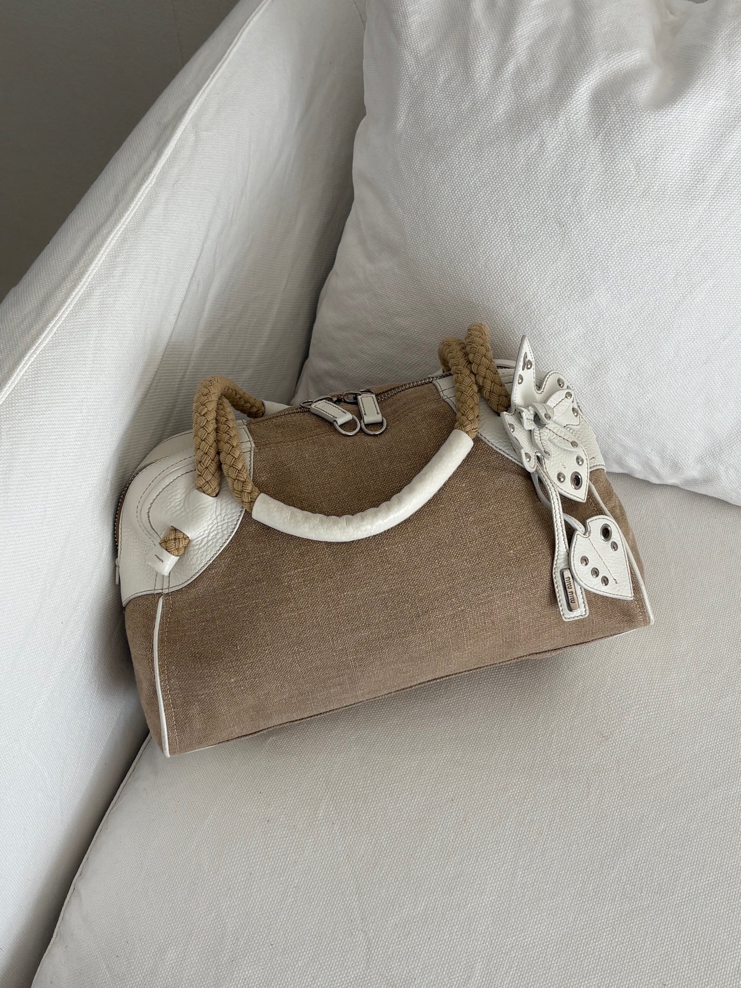 MIU MIU ARCHIVE FLOWER LEATHER SHOULDER BAG
