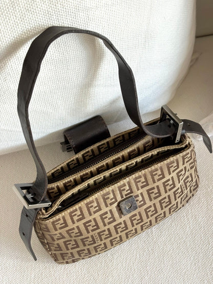 FENDI ZUCCA MINI MAMMA BAGUETTE SHOULDER BAG