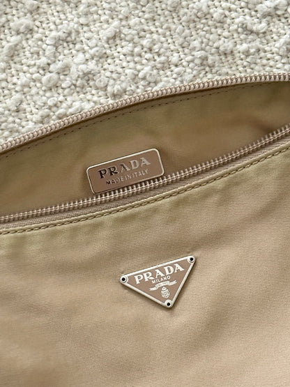 PRADA BEIGE NYLON MINI SHOULDER BAG