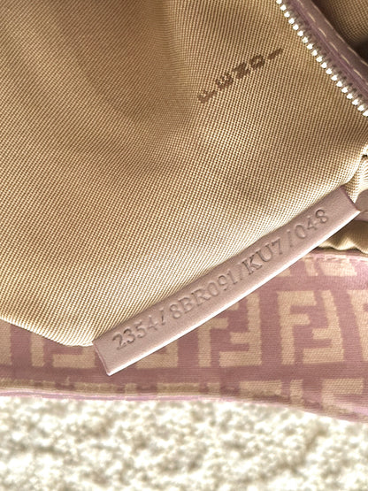 FENDI LILAC ZUCCHINO CANVAS SHOULDER BAG
