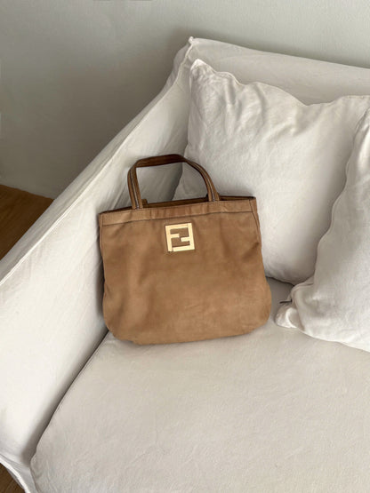 FENDI BORSA CHAIN LEATHER TOTE BAG