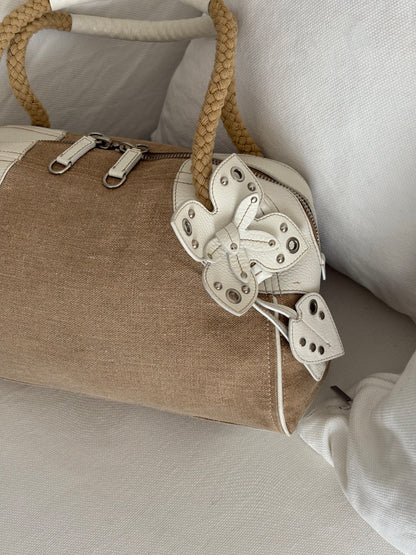 MIU MIU ARCHIVE FLOWER LEATHER SHOULDER BAG